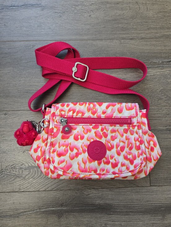 Kipling Handbags - Kipling Sabian Crossbody Mini Bag vibrant neon pink and orange animal print